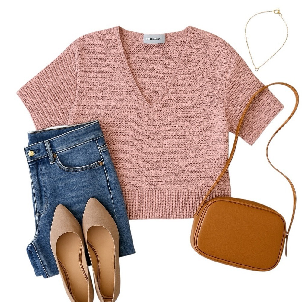 Rachel Comey Short Sleeve Crochet Sweater Pink Wool Blend Boxy Fit L in GUC - Picture 2 of 9